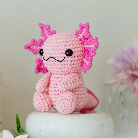 Crochet Kit for Beginners, Crochet Animal Kits, Amigurumi Crocheting Kit for Starters with Step-by-Step Video Tutorials, Beginner Crochet Kit for Adults (Axolotl 1Pack) {2}