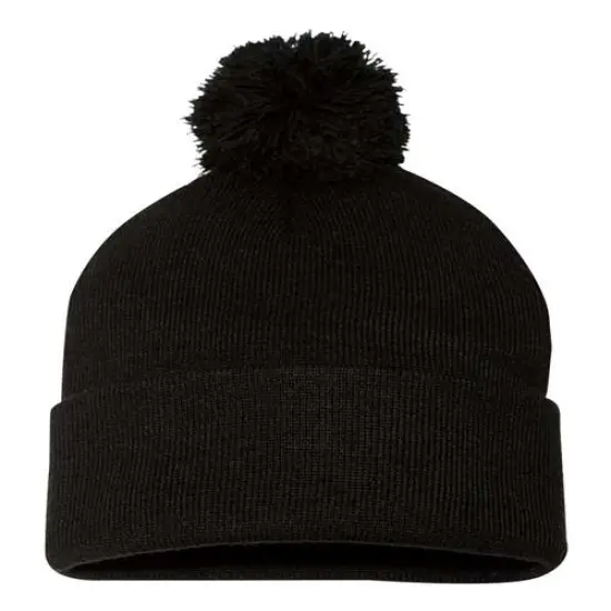 Sportsman&reg; Pom Pom Cuffed Beanie Black {1}