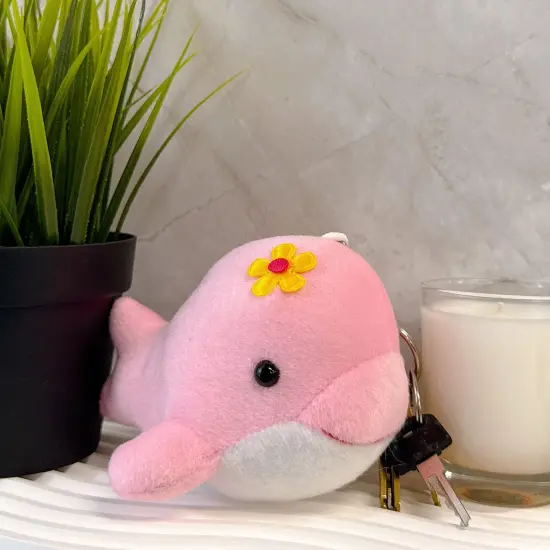Wrapables Cute Plush Keychain Pendant Charm for Bag, (Set of 2) Whales {5}