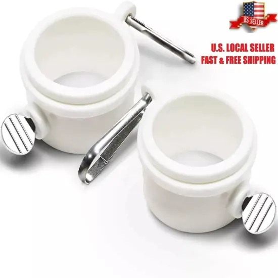 2 Pcs 1.5" Plastic Flag Pole Mounting Rings Set Mounting Rings Kit Carabiner {4}