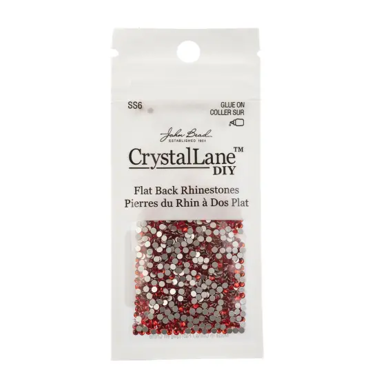 Crystal Lane DIY SS6 Glass Flatback Rhinestones, 1440pcs Light Siam {3}