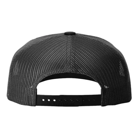 Richardson&reg; Five Panel Trucker with Rope Cap Black/ White {2}