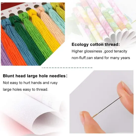 Stamped Cross Stitch Kits - Needlepoint Counted Cross Stitch Kits for Beginner Adults Printed Dimensions Cartoon Pattern Stitch Embroidery Kit Arts and Crafts (11CT Without Frame) {4}