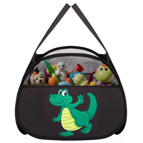 YOHOOLYO 95L Toy Storage Basket Box Chest for Boys Baby Toddler Kids, Collapsible Pop Up Large Mesh Toy Organizer Bin with Handles for Living Room Area, Playroom, Closet (Dinosaur&Lion) {1}