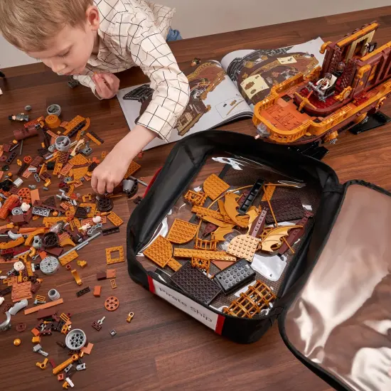 Premium Toy Storage Bags Compatible with LEGO Bricks - Set of 4 Bags With Labels, Handles & Pockets For Easy Organizing - Quality Bliss Bins for Keeping Puzzles & Board Games Stored with Ease {6}