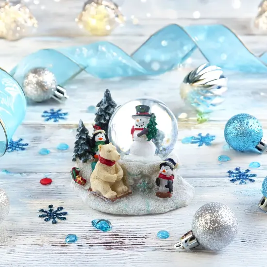 Snowman, Polar Bear and Penguins Mini Water Snow Globe {3}
