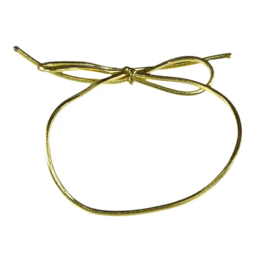 JewelrySupply 6" Gold Metallic Pre-Tied Stretch Loops Pre-Tied Elastic Bows (Package of 50) {1}
