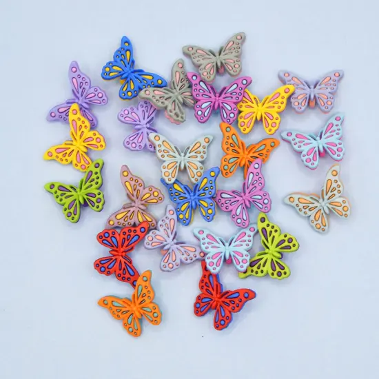 Bright Wings Butterfly Craft Embellishments Colorful Shank-Back Buttons 24pcs {1}