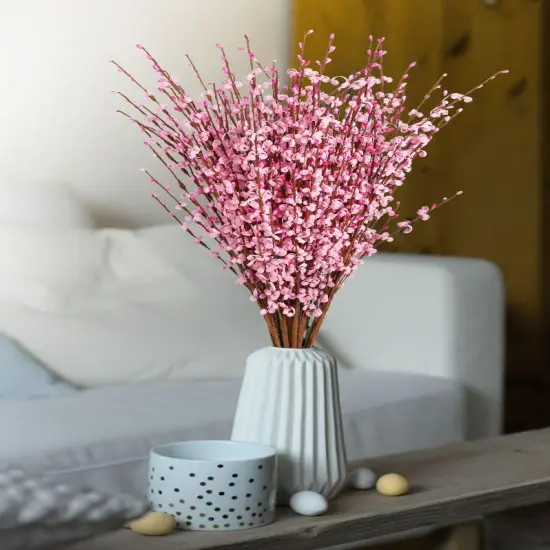 15PCS Pink Flowers 29.5" Faux Jasmine Flowers Long Stem Artificial Flowers for Tall Vase Wedding Party Home Office Kitchen Decoration(Pink) {5}