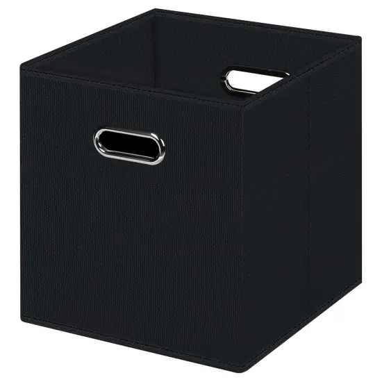 Black Foldable Storage Cubes Bins , Fabric Storage Box Cubes Organizer Baskets with Dual Handles for Home Organizer (Black) {2}