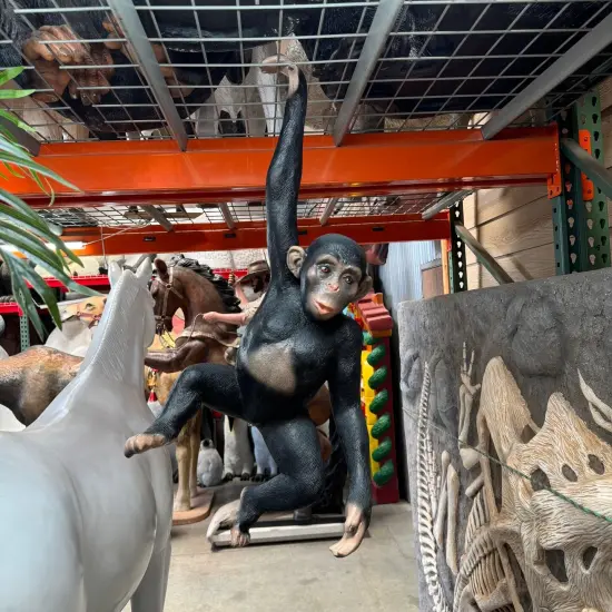 Monkey Chimpanzee Hanging Life Size Statue {4}