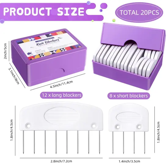 20Pcs Knit Blockers & Pins Kit, Knit Blocking Combs for Blocking Knitting, Crochet, Lace or Needlework Projects Tool Device {1}