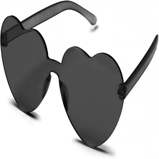 4E's Novelty Black Cowboy Hat with Feathers and Heart Sunglasses for Women - Black Cowboy Hat, Oversized Heart Glasses - Cowboy Hat for Costume Party {4}