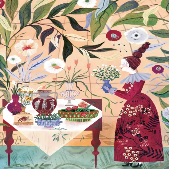 New York Puzzle Company Plant Lady 1000 Piece Piece Jigsaw Puzzle {3}