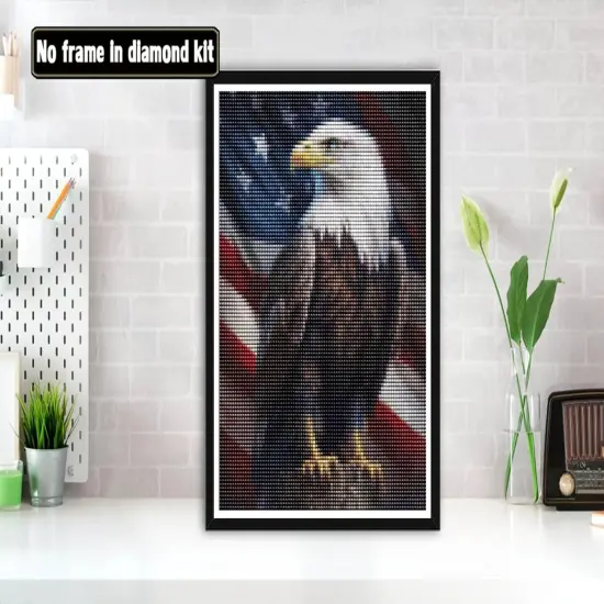 5D Diamond Painting Kits for Adults Flag Eagle, Full Drill Animal DIY Rhinestone Embroidery Set Paint with Diamonds Art by Number Kits Cross Stitch Home Wall Craft Decoration 12X16 Inch {2}