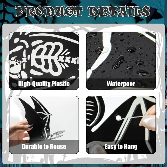 16 Pcs Hanging Bats Halloween Decoration Outdoor {1}