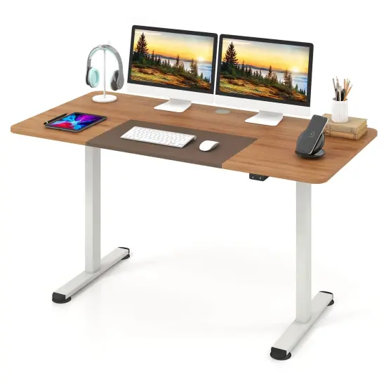 Costway Electric Height Adjustable Standing Desk, Sit to Stand Computer Workstation Home Office Desk {7}