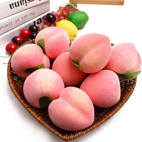 9PCS Fake Red Peach Fruit Realistic Foam Peach Fruit is Suitable for Store {4}