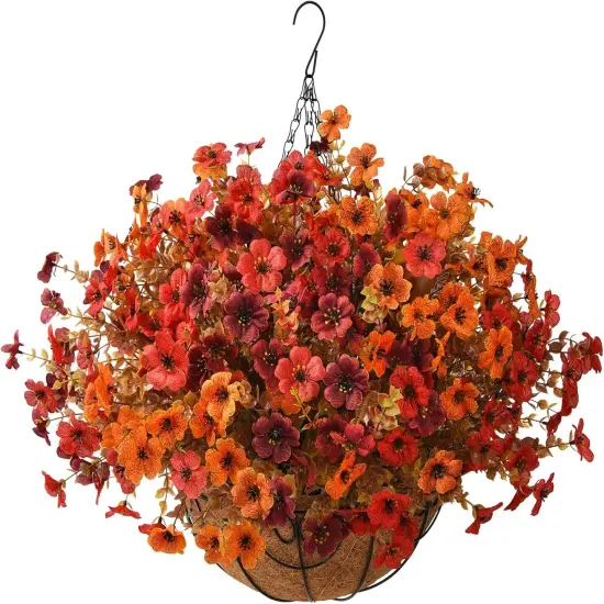 Artificial Fall Hanging Plants (Orange Brown Red) {1}