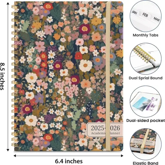 Monthly and Weekly Calendar Academic Teacher Planner - Petals {4}