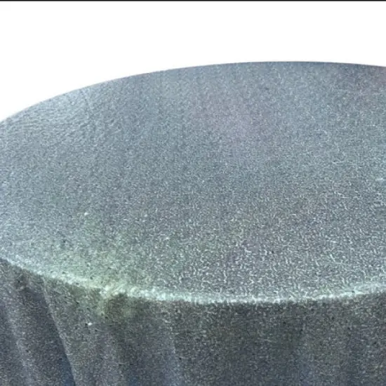 1 Yard Glitz Sequin Tablecloth 108 Inch Round Sparkling Polyester for Weddings and Events BabyBlue {1}