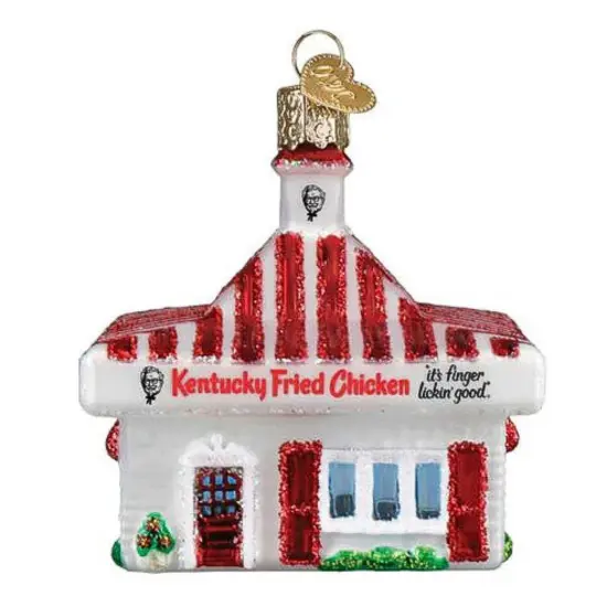 Old World Christmas 3.0 Inch Kfc Restaurant Christmas Tree Ornament , Christmas Decor Kentucky Fried Chicken White {1}