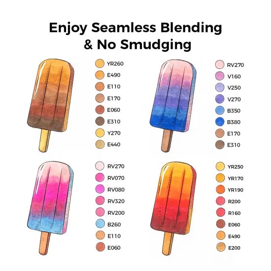 Ohuhu Honolulu B 48 Mid-tone Colors Alcohol-Based Markers - Dual Tip Brush & Fine {4}