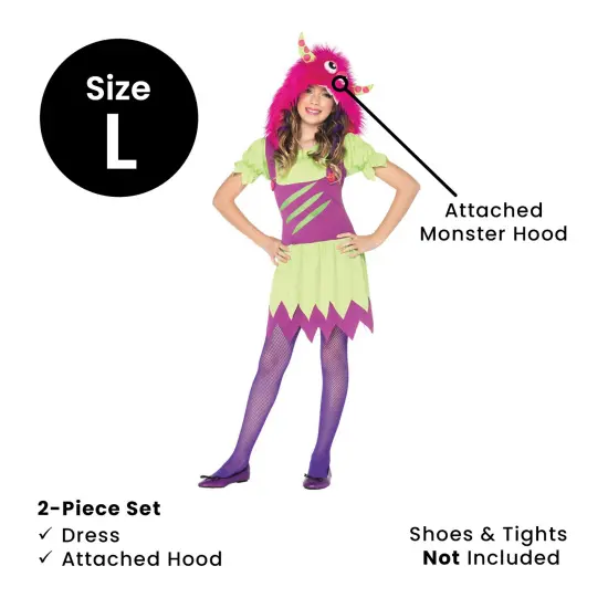 Enchanted Costumes Girl's Fuzzy Wuzzy Wanda Halloween Costume - Large Green {5}