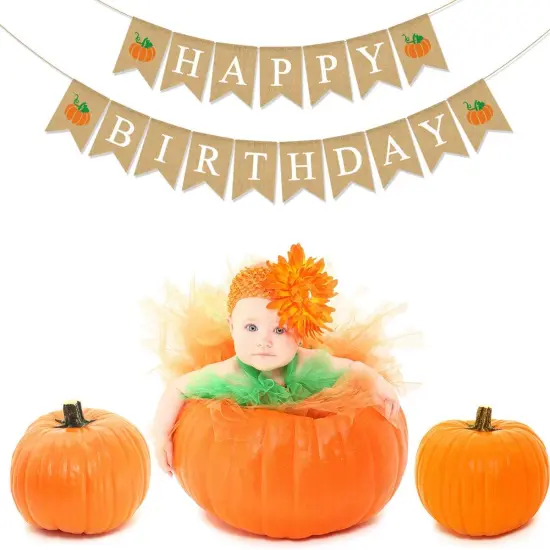 Jute Burlap Happy Birthday Banner (Multicolor) {4}