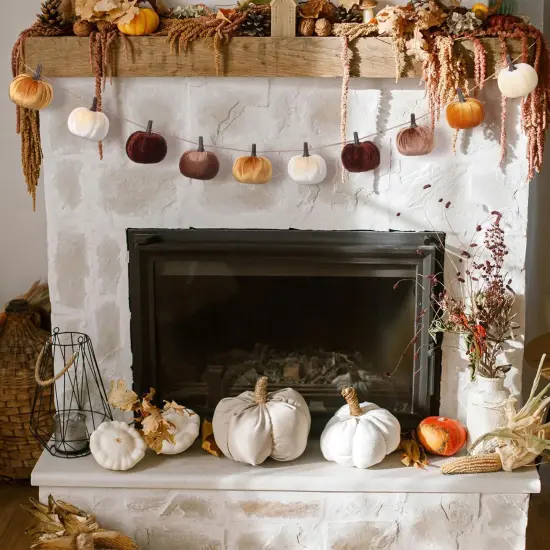 Fall Pumpkins Garland Halloween Faux (Brown Series) {5}