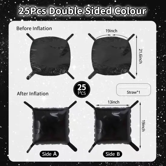 Black Square Foil Balloons Wall Backdrop {2}