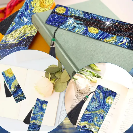 4 PCS Diamond Art Painting Bookmarks Kits Van Gogh Starry Night {3}