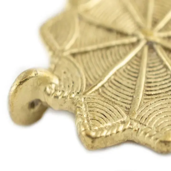 The Bead Chest Brass 10-Point Baule Star Pendant 41x47mm Ivory Coast African Large Hole Handmade {4}