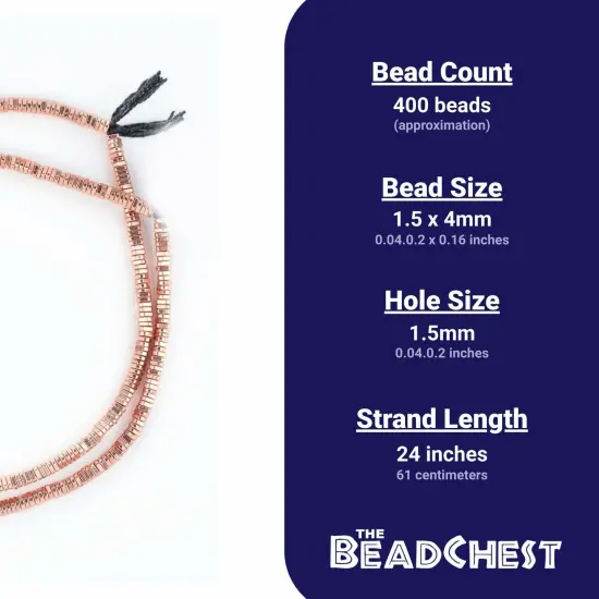 The Bead Chest Faceted Copper Triangle Heishi Beads 4mm, 24 inch Strand 24 Inch Strand {5}