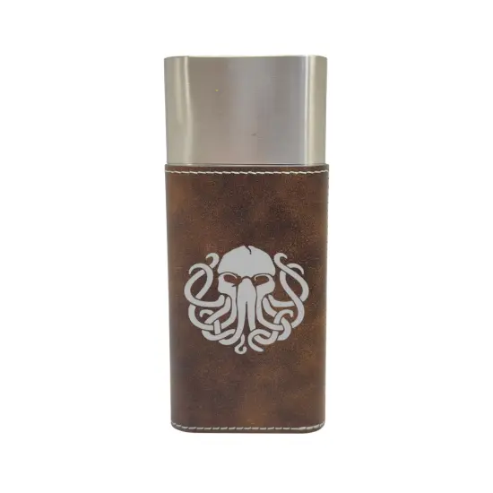 Cigar Case with Cutter - Cthulhu - Leather Black/Silver {4}