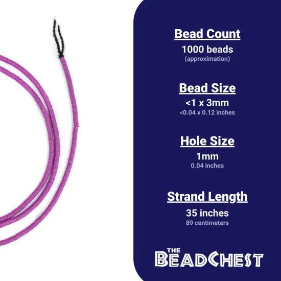 The Bead Chest Magenta Vinyl Phono Record Beads 3mm Ghana African Purple Disk 35 Inch Strand Handmade {4}