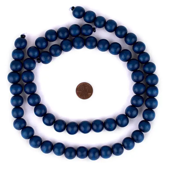 The Bead Chest Natural 14mm Wooden Beads in Blue - Azul for Jewelry Making &ndash; Round Loose Wood Spacer Beads I Approximately 30 Beads {2}
