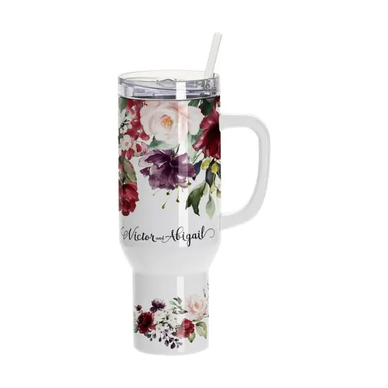 Craft Express 40oz White Travel Tumbler with Lid, Straw & Handle, Sublimation Ready {3}