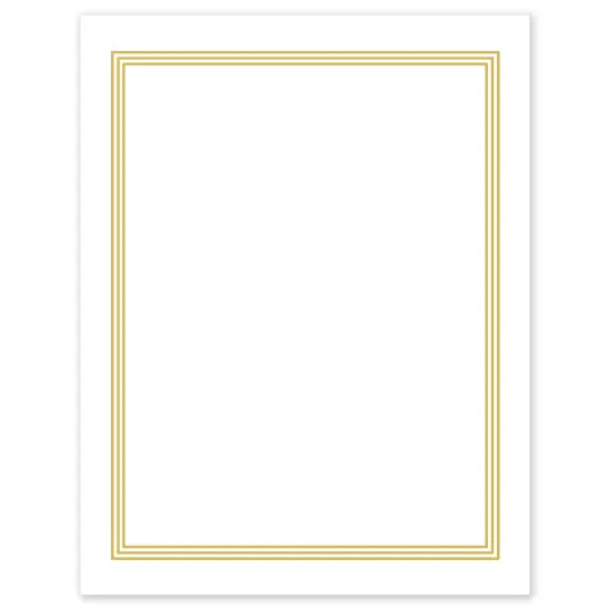 Avery Printable Full-Sheet Cardstock, Gold Multi-Lined Border, 8.5" x 11", Matte White Full-Sheet Cardstock, Laser/Inkjet, 10ct, Great for Craft Cardstock Paper {1}