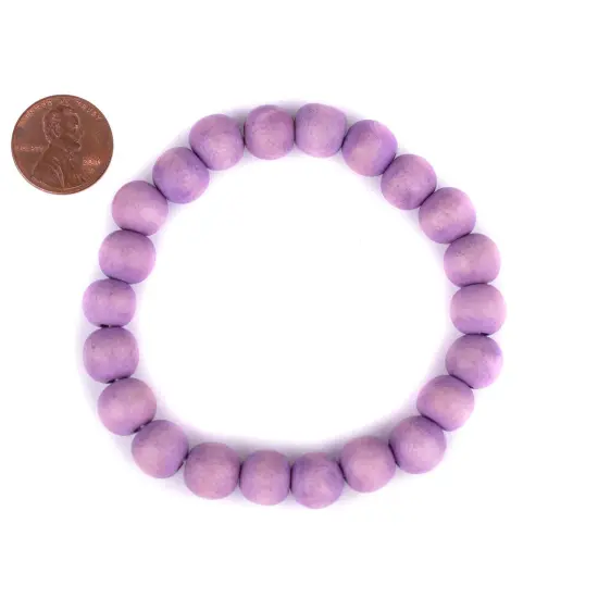 The Bead Chest Wood Stretch Bracelet, Purple - Stackable Beaded Jewelry, Unisex for Men & Women {2}