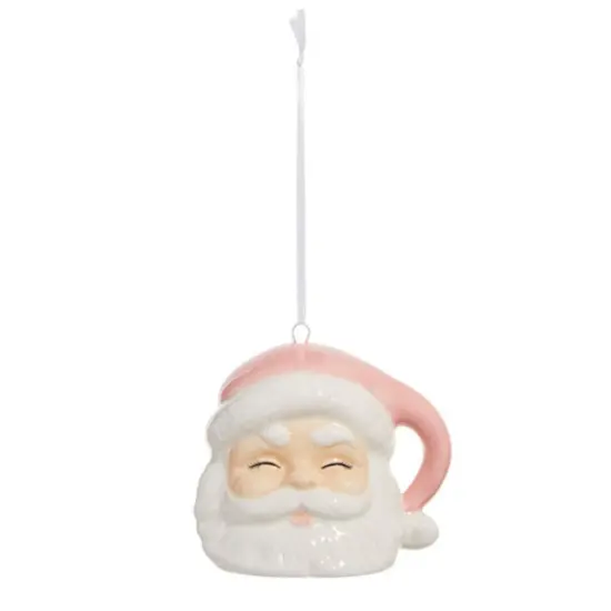 3.5" Pink Santa Ornament {1}