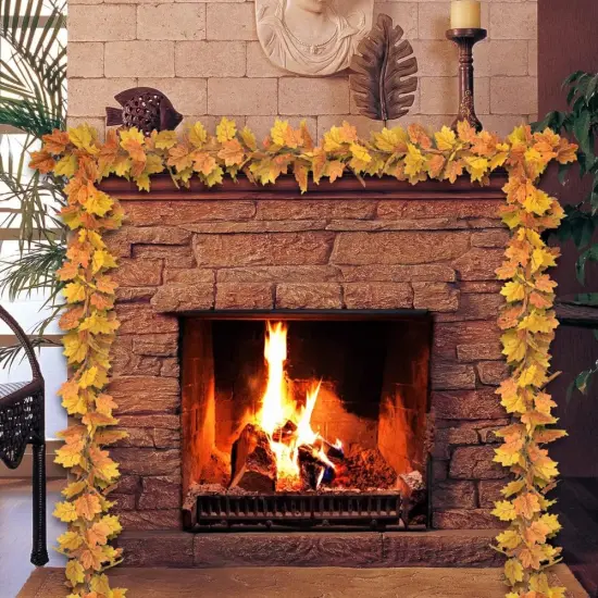 Artificial Maple Leaves Garland {4}