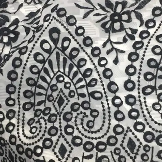 1 Yard Organza Big Border Embroidery Designer Fabric for Dresses 55 Inches Wide {2}