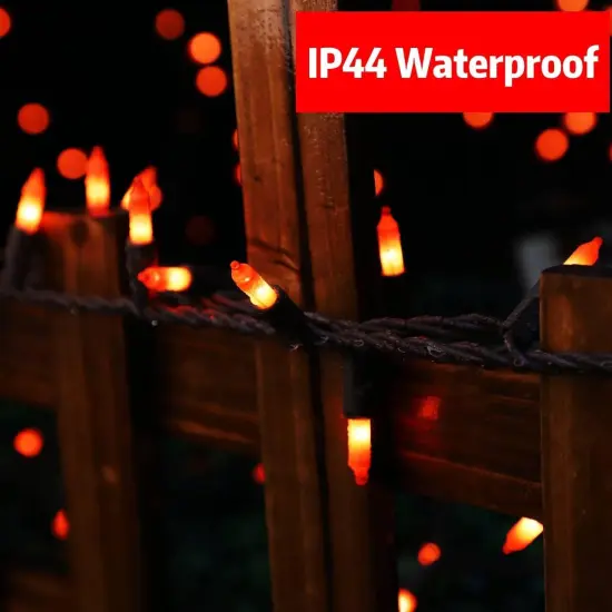 Extendable Orange Halloween String Lights - 100 Lights, 19.6ft {3}