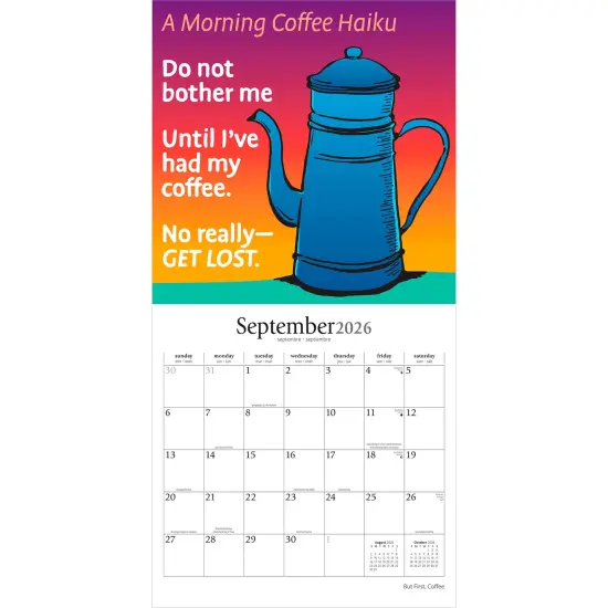 But First Coffee | 2026 12 x 24 Inch (Hanging) Monthly Square Wall Calendar | Plastic-Free {4}