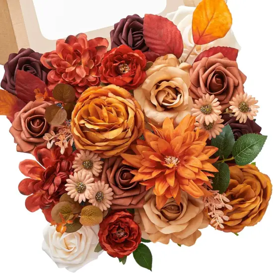 Artificial Flowers - Burnt Orange (1 Box) {1}