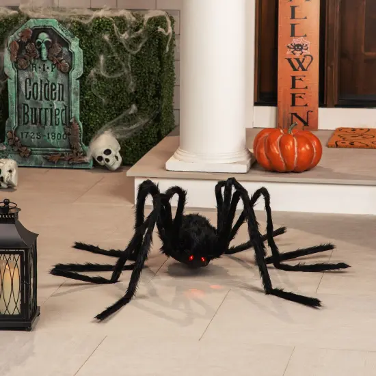 Northlight Lighted Giant Spider Halloween Decoration - 48" - Black - Red Lights {1}