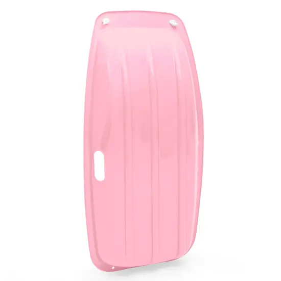 Best Choice Products 35in Kids Outdoor Plastic Sport Toboggan Winter Snow Sled Board w/ Pull Rope, 2 Handles Light Pink {3}