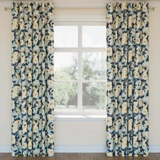 Upholstery Fabric - Blue Floral Upholstery Fabric 54 Inches" {2}