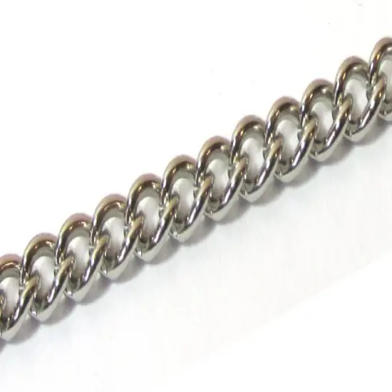 Decorative Chain - Silver Toned Stainless Steel 4.3mm x 6.06mm 10 ft. per Unit - Perfect for Jewelry Making and Necklaces. {1}